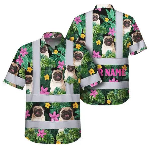 hi-vis-hawaiian-shirt-reflective-tapes-tropical-pink-flowers-custom-1f0d6.webp