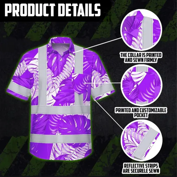 hi-vis-hawaiian-shirt-reflective-tapes-violet-neon-flowers-custom-369de.webp