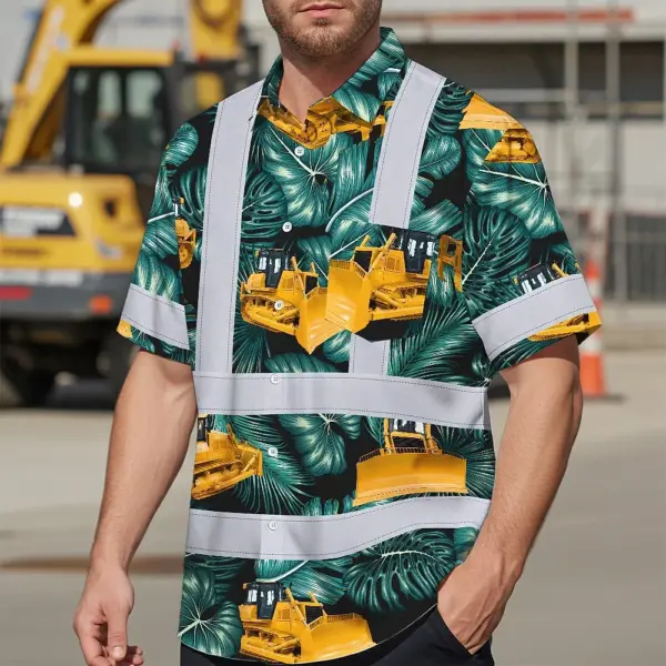 hi-vis-hawaiian-shirt-reflective-tapes-yellow-bulldozer-custom-name-3bd46.webp