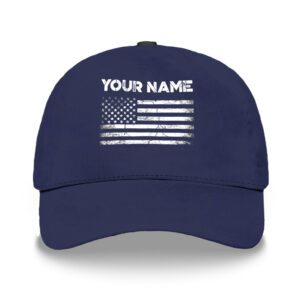 3D Printed Classic Cap Reflective Dark Blue Custom Name Safety Workwear For Workers, Runners, Cyclists, Patriotic