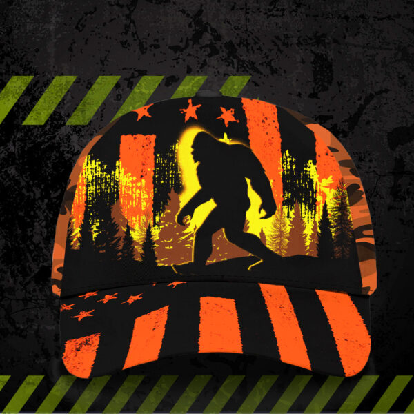 3D-Printed-Classic-Cap-Reflective-Orange-USA-Flag-With-BigFoot-5