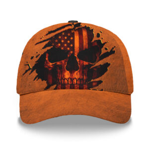 3D Printed Classic Cap Reflective Tapes Orange Neon Skull US Flag Scratch Safety Workwear For Workers, Runners, Cyclists, Patriotic