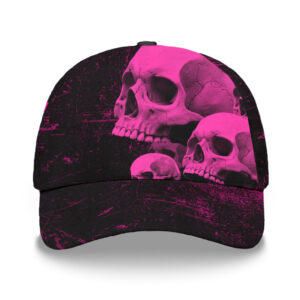 3D Printed Classic Cap Reflective Tapes Pink Neon Skull Custom Name Safety Workwear For Workers, Runners, Cyclists, Patriotic