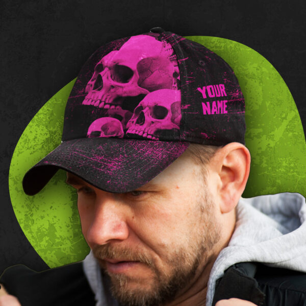 3D-Printed-Classic-Cap-Reflective-Tapes-Pink-Neon-Skull-Custom-Name-Safety-Workwear-For-Workers,-Runners,-Cyclists,-Patriotic-2