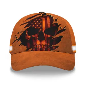 3D Printed Classic Cap Reflective Tapes Orange Neon Skull US Flag Scratch Safety Workwear For Workers, Runners, Cyclists, Patriotic