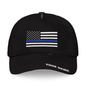 Hi Vis Cap Reflective Thin Blue Line Custom Name Safety