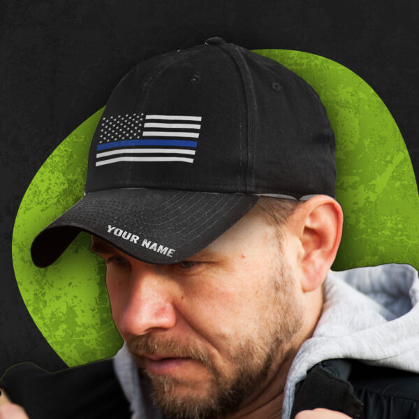 Hi Vis Cap Thin Blue Line Custom Name Safety 6