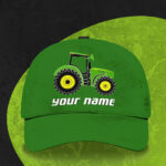 Hi Vis Cap Yellow Green Tractor Custom Name 5