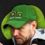 Hi Vis Cap Yellow Green Tractor Custom Name 6