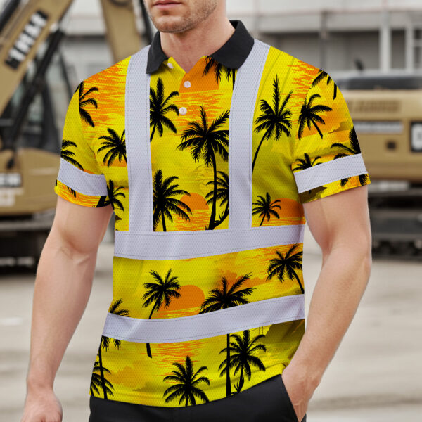 Hi-Vis-Hawaiian-Shirt-Reflective-Tapes-Yellow-Neon-Flowers-Custom-Name-Safety-Workwear-Workers,-Truckers,-Operators-3
