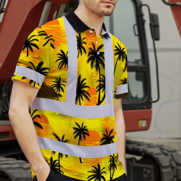 Hi-Vis-Hawaiian-Shirt-Reflective-Tapes-Yellow-Neon-Flowers-Custom-Name-Safety-Workwear-Workers,-Truckers,-Operators-4