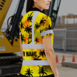 Hi-Vis-Hawaiian-Shirt-Reflective-Tapes-Yellow-Neon-Flowers-Custom-Name-Safety-Workwear-Workers,-Truckers,-Operators-6