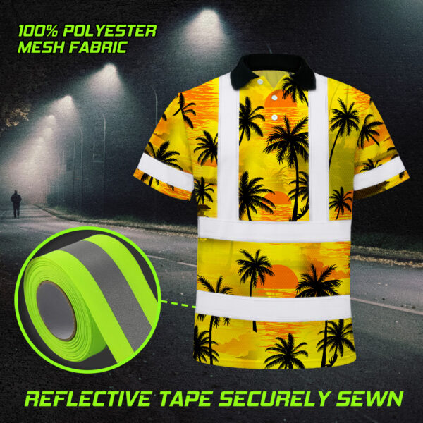 Hi-Vis-Hawaiian-Shirt-Reflective-Tapes-Yellow-Neon-Flowers-Custom-Name-Safety-Workwear-Workers,-Truckers,-Operators-8