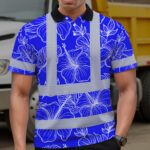 Hi-Vis-Polo-Shirt-Reflective-Tapes-Blue-Neon-Flowers-Custom-Name-Safety-Workwear-For-Workers,-Truckers,-Operators-5