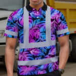 Hi-Vis-Polo-Shirt-Reflective-Tapes-Gradient-Blue-Violet-Custom-Name-Safety-Workwear-For-Workers,-Truckers,-Operators-5