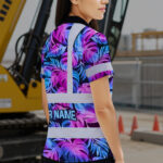 Hi-Vis-Polo-Shirt-Reflective-Tapes-Gradient-Blue-Violet-Custom-Name-Safety-Workwear-For-Workers,-Truckers,-Operators-6