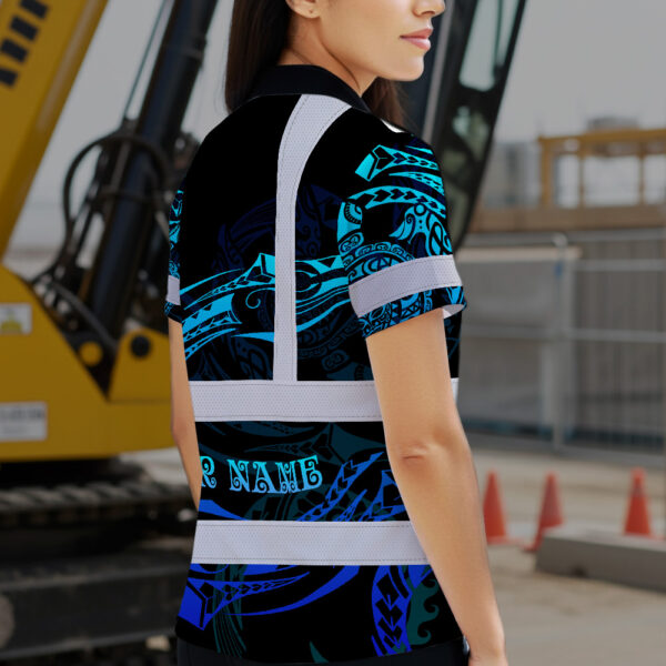 Hi-Vis-Polo-Shirt-Reflective-Tapes-Gradient-Turtle-Hawaiian-Polynesian-Tribal-Custom-Name-6
