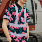 Hi-Vis-Polo-Shirt-Reflective-Tapes-Hawaii-Flamingo-Custom-Name-Safety-Workwear-For-Workers,-Truckers,-Operators-4