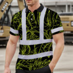 Hi-Vis-Polo-Shirt-Reflective-Tapes-Lime-Neon-Flowers-Custom-Name-Safety-Workwear-For-Workers,-Truckers,-Operators-3