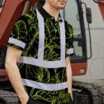 Hi-Vis-Polo-Shirt-Reflective-Tapes-Lime-Neon-Flowers-Custom-Name-Safety-Workwear-For-Workers,-Truckers,-Operators-4