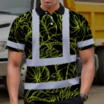 Hi-Vis-Polo-Shirt-Reflective-Tapes-Lime-Neon-Flowers-Custom-Name-Safety-Workwear-For-Workers,-Truckers,-Operators-5