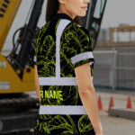 Hi-Vis-Polo-Shirt-Reflective-Tapes-Lime-Neon-Flowers-Custom-Name-Safety-Workwear-For-Workers,-Truckers,-Operators-6