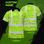 Hi-Vis-Polo-Shirt-Reflective-Tapes-Lime-Neon-White-2-Flowers-Custom-Name-Safety-Workwear-For-Workers,-Truckers,-Operators-2