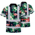 Hi-Vis-Polo-Shirt-Reflective-Tapes-Neon-Pink-Flowers-2-Custom-Name-Safety-Workwear-For-Workers,-Truckers,-Operators-1