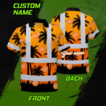 Hi-Vis-Polo-Shirt-Reflective-Tapes-Orange-And-Black-Flowers-Custom-Name-And-Logo-Safety-Workwear-For-Workers,-Truckers,-Operators,-Company-2