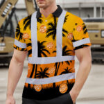 Hi-Vis-Polo-Shirt-Reflective-Tapes-Orange-And-Black-Flowers-Custom-Name-And-Logo-Safety-Workwear-For-Workers,-Truckers,-Operators,-Company-3