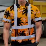 Hi-Vis-Polo-Shirt-Reflective-Tapes-Orange-And-Black-Flowers-Custom-Name-And-Logo-Safety-Workwear-For-Workers,-Truckers,-Operators,-Company-5