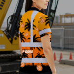 Hi-Vis-Polo-Shirt-Reflective-Tapes-Orange-And-Black-Flowers-Custom-Name-And-Logo-Safety-Workwear-For-Workers,-Truckers,-Operators,-Company-6