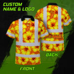 Hi-Vis-Polo-Shirt-Reflective-Tapes-Orange-Neon-And-Yellow-Flowers-Custom-Name-Safety-Workwear-For-Workers,-Truckers,-Operators-2
