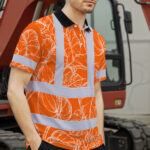 Hi-Vis-Polo-Shirt-Reflective-Tapes-Orange-Neon-Flowers-Custom-Name-Safety-Workwear-For-Workers,-Truckers,-Operators-4