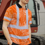 Hi-Vis-Polo-Shirt-Reflective-Tapes-Orange-Neon-Flowers-Custom-Name-Safety-Workwear-For-Workers,-Truckers,-Operators-4