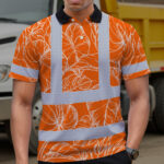 Hi-Vis-Polo-Shirt-Reflective-Tapes-Orange-Neon-Flowers-Custom-Name-Safety-Workwear-For-Workers,-Truckers,-Operators-5