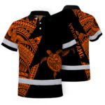 Hi-Vis-Polo-Shirt-Reflective-Tapes-Orange-Neon-Turtle-Hawaii-Custom-Name-1