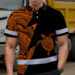 Hi-Vis-Polo-Shirt-Reflective-Tapes-Orange-Neon-Turtle-Hawaii-Custom-Name-5