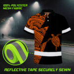 Hi-Vis-Polo-Shirt-Reflective-Tapes-Orange-Neon-Turtle-Hawaii-Custom-Name-8