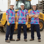 Hi-Vis-Polo-Shirt-Reflective-Tapes-Pink-Neon-And-Blue-Flowers-Custom-Name-Safety-Workwear-For-Workers,-Truckers,-Operators-7