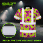 Hi-Vis-Polo-Shirt-Reflective-Tapes-Pink-Neon-And-Lime-Flowers-Custom-Name-Safety-Workwear-For-Workers,-Truckers,-Operators-6