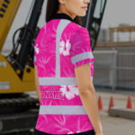 Hi-Vis-Polo-Shirt-Reflective-Tapes-Pink-Neon-Flowers-Custom-Name-Safety-Workwear-For-Workers,-Truckers,-Operators-6