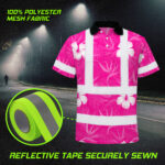 Hi-Vis-Polo-Shirt-Reflective-Tapes-Pink-Neon-Flowers-Custom-Name-Safety-Workwear-For-Workers,-Truckers,-Operators-8