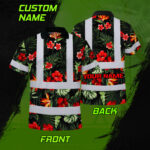 Hi-Vis-Polo-Shirt-Reflective-Tapes-Red-Neon-Flowers-Custom-Name-Safety-Workwear-For-Workers,-Truckers,-Operators-2
