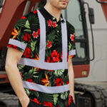 Hi-Vis-Polo-Shirt-Reflective-Tapes-Red-Neon-Flowers-Custom-Name-Safety-Workwear-For-Workers,-Truckers,-Operators-4
