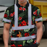 Hi-Vis-Polo-Shirt-Reflective-Tapes-Red-Neon-Flowers-Custom-Name-Safety-Workwear-For-Workers,-Truckers,-Operators-5