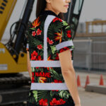 Hi-Vis-Polo-Shirt-Reflective-Tapes-Red-Neon-Flowers-Custom-Name-Safety-Workwear-For-Workers,-Truckers,-Operators-6
