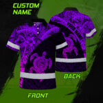 Hi-Vis-Polo-Shirt-Reflective-Tapes-Violet-Neon-Turtle-Hawaiian-Polynesian-Tribal-2
