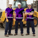 Hi-Vis-Polo-Shirt-Reflective-Tapes-Violet-Neon-Turtle-Hawaiian-Polynesian-Tribal-7