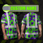 Hi-Vis-Shirt-Reflective-Tapes-Green-Neon-And-Violet-Flowers-Custom-Name-Safety-Workwear-For-Workers,-Truckers,-Operators-2